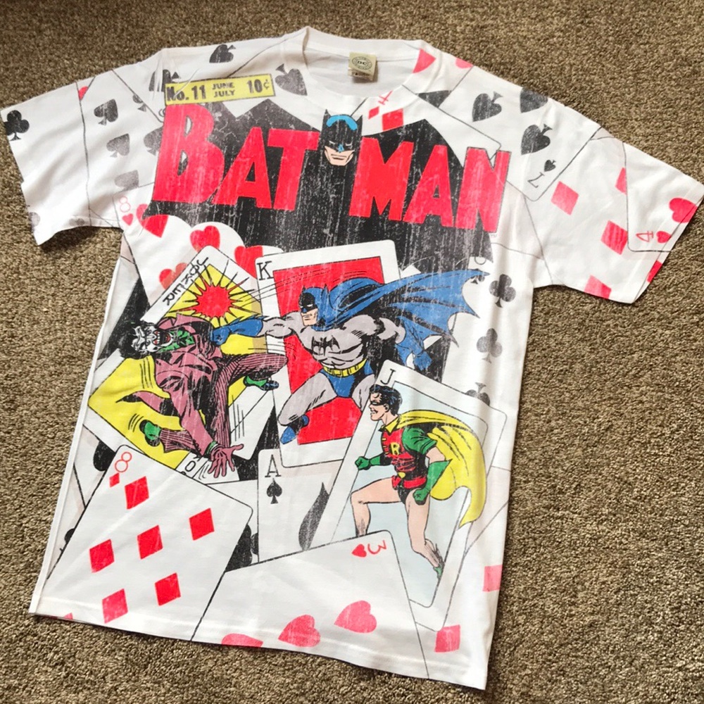 NWOT DC Comics Batman Playing Cards T-shirt